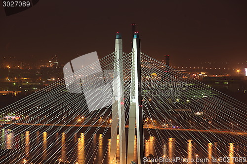 Image of cable-stayed bridge shrouds Similar to cobwebs