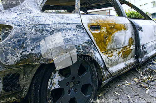 Image of Completely burnt car