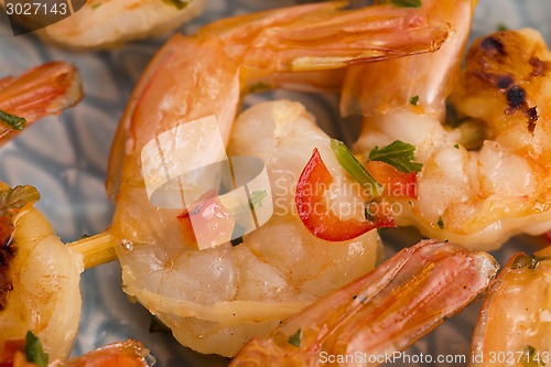 Image of Skewered Tiger Prawns