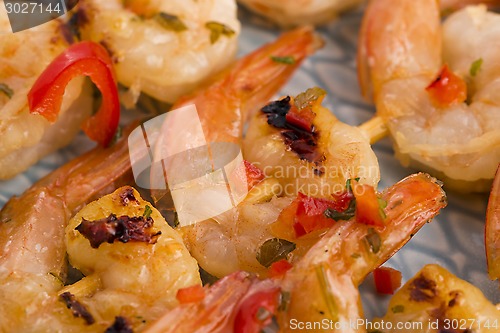 Image of Skewered Tiger Prawns