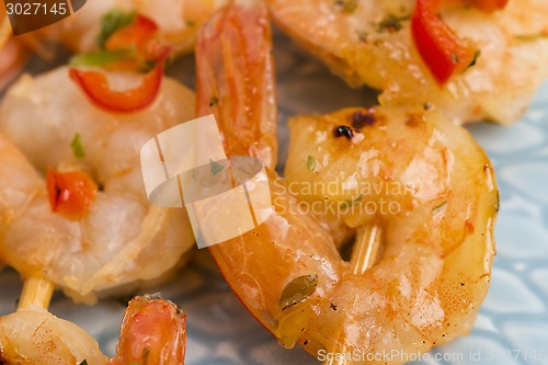 Image of Skewered Tiger Prawns