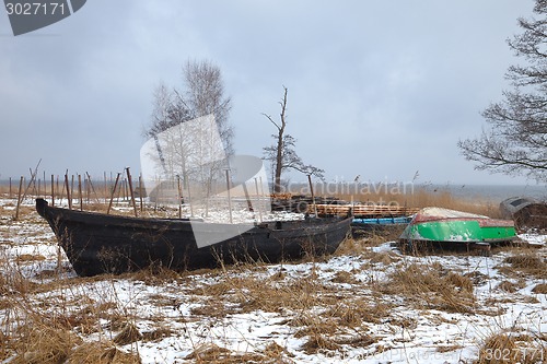 Image of Boats in winter