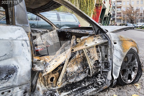 Image of Completely burnt car