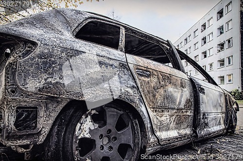 Image of Completely burnt car