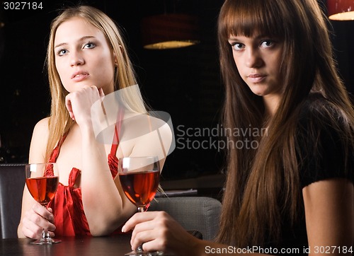 Image of Girl with wine