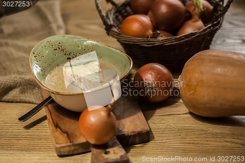 Image of french onion gratin soup