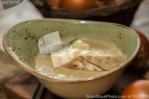 Image of french onion gratin soup