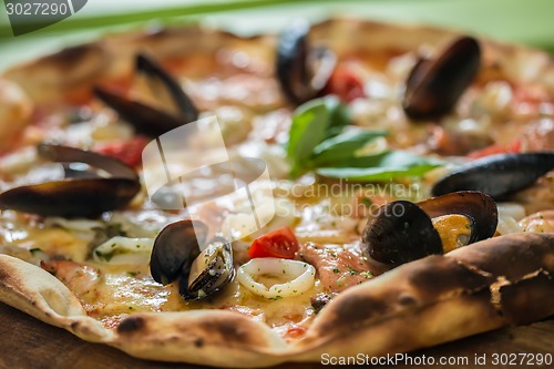 Image of Traditional italian seafood pizza