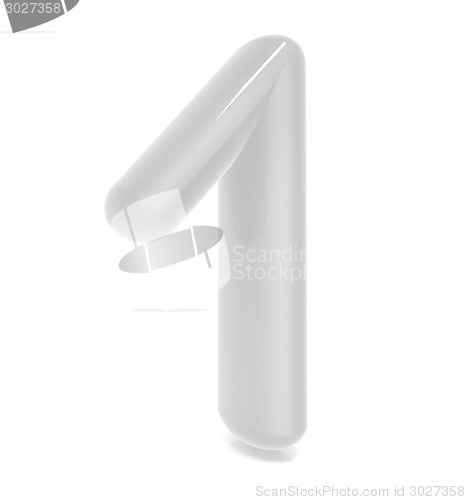 Image of Glossy 3d number "one"