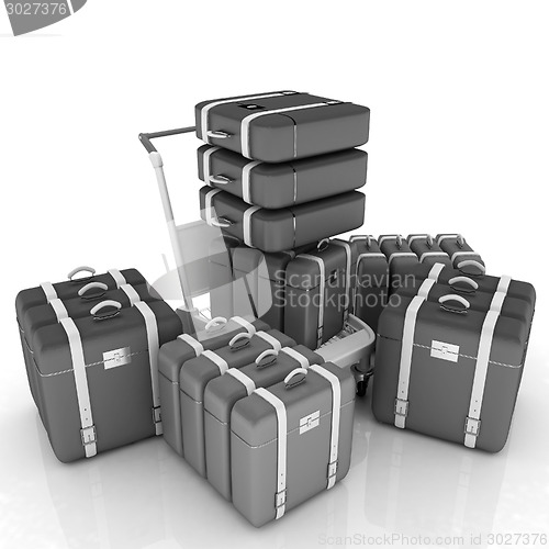 Image of Trolley for luggage at the airport and luggage