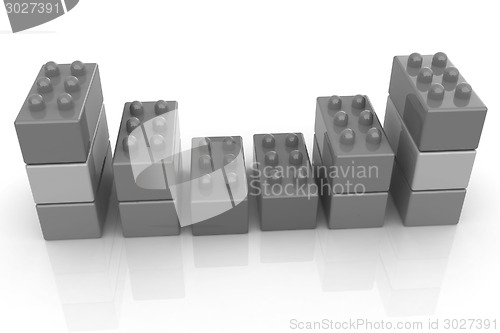 Image of Building blocks efficiency concept on white 