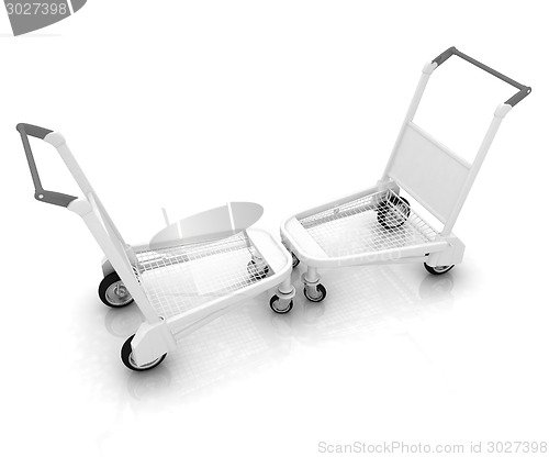 Image of Trolleys for luggages at the airport