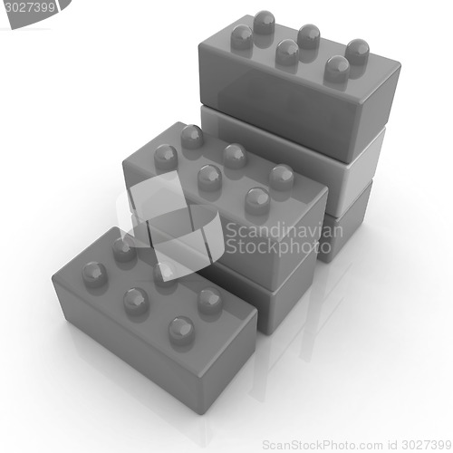 Image of Building blocks efficiency concept on white 