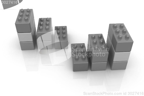 Image of Building blocks efficiency concept on white 