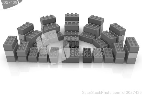Image of Building blocks efficiency concept on white 