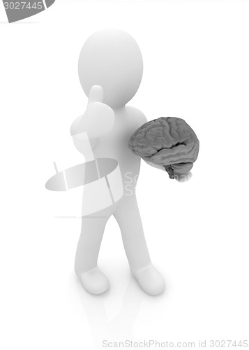 Image of 3d people - man with a brain