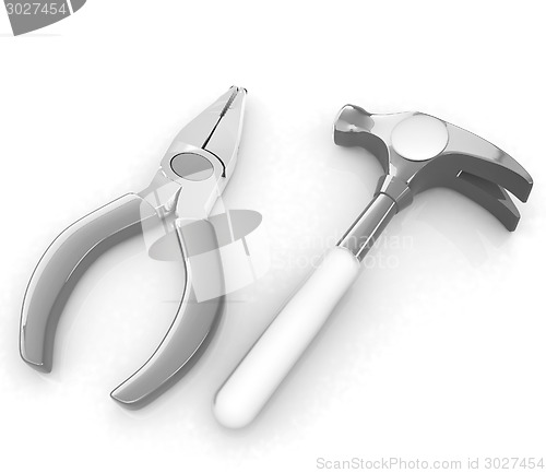 Image of pliers and hammer