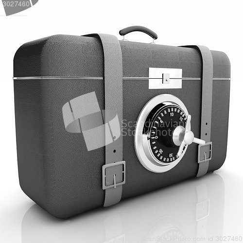 Image of Leather suitcase-safe.