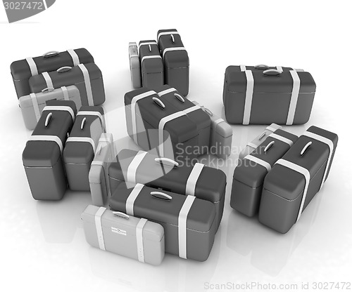 Image of travel bags on white 