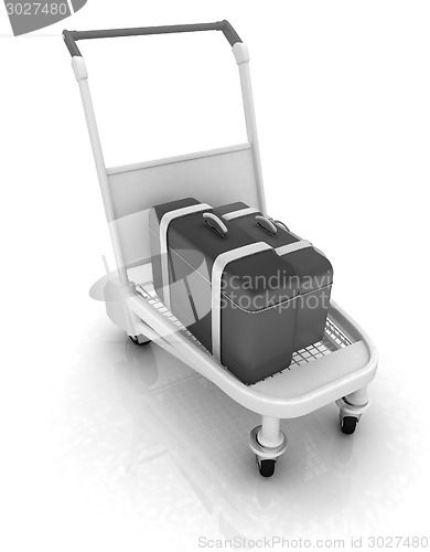 Image of Trolley for luggage at the airport and luggage