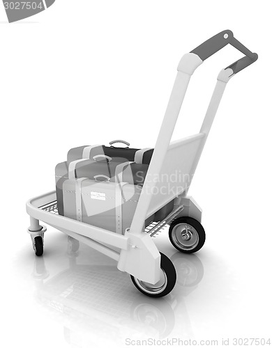 Image of Trolley for luggage at the airport and luggage