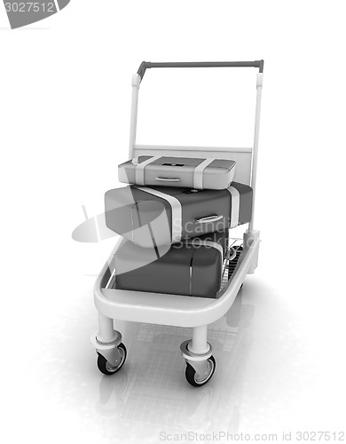 Image of Trolley for luggage at the airport and luggage