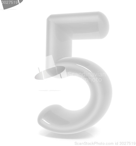 Image of Glossy 3d number "five"