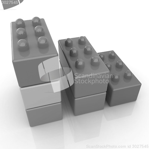 Image of Building blocks efficiency concept on white 