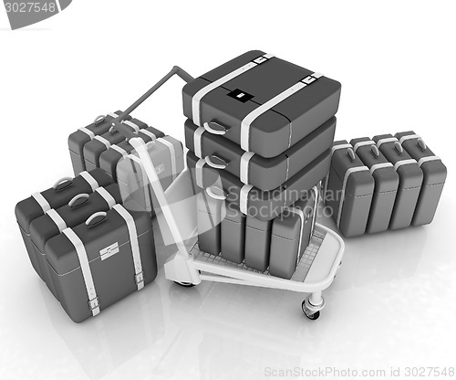 Image of Trolley for luggage at the airport and luggage