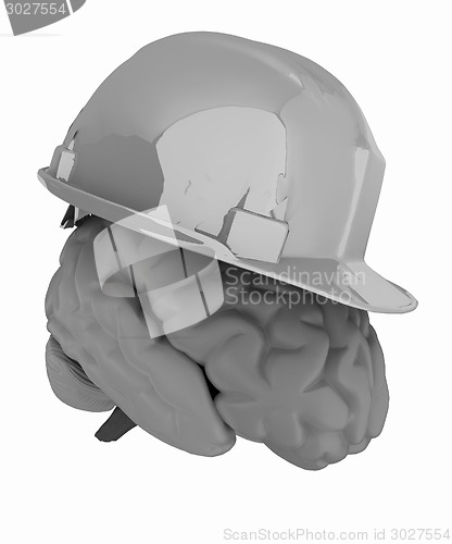 Image of hard hat on brain