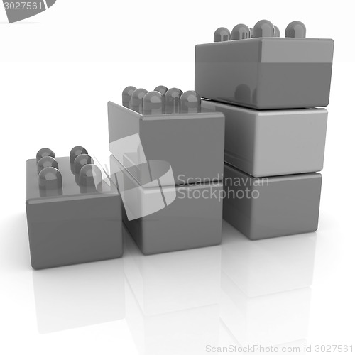 Image of Building blocks efficiency concept on white 