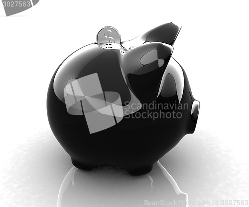 Image of Glossy black piggybank