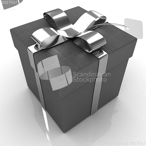 Image of Leather gift-box with gold ribbon