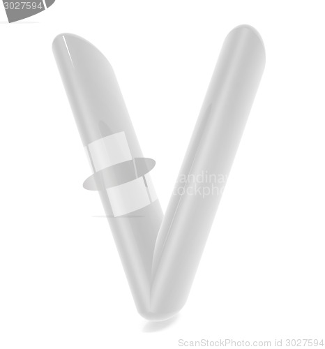 Image of Glossy alphabet. The letter "V"