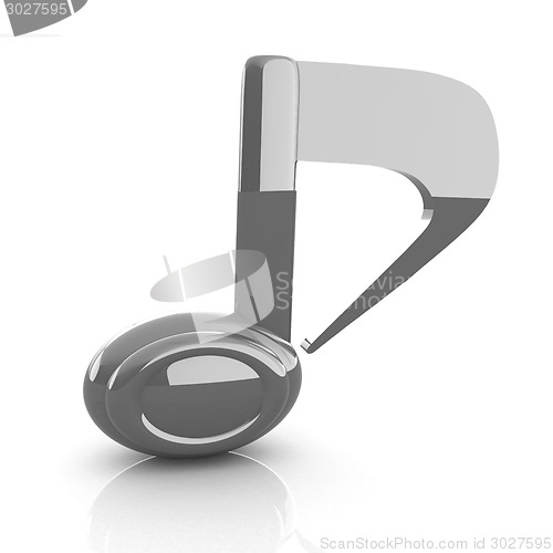Image of musical note 3D on white background 