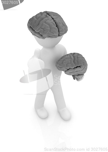 Image of 3d people - man with a brain