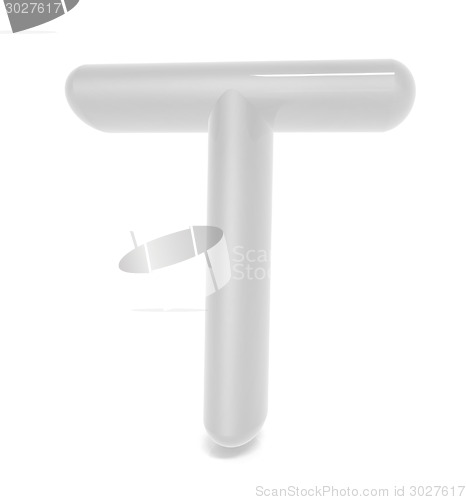 Image of Glossy alphabet. The letter "T"