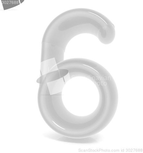 Image of Glossy 3d number "six"
