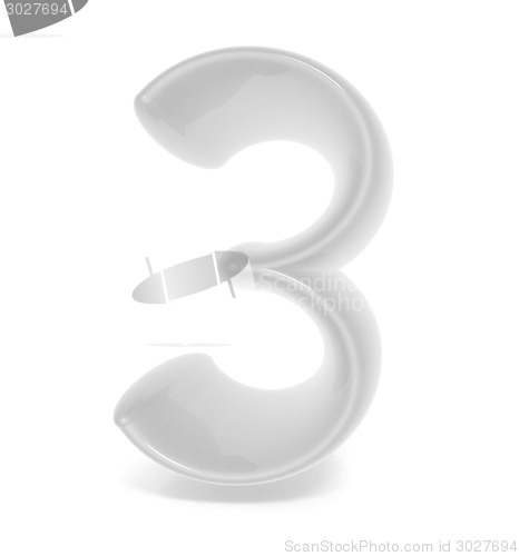 Image of Glossy 3d number "three"