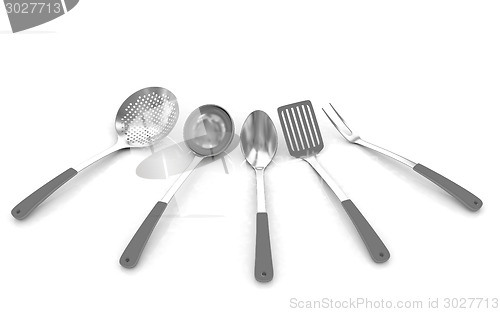 Image of cutlery on white background 