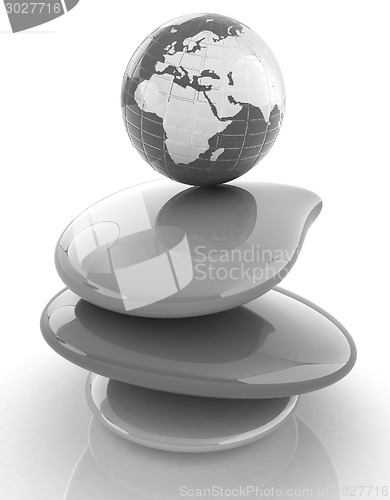Image of Colorfull earth on spa stones. 3d icon 