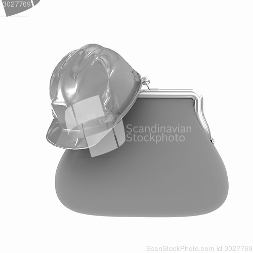 Image of hard hat on purse