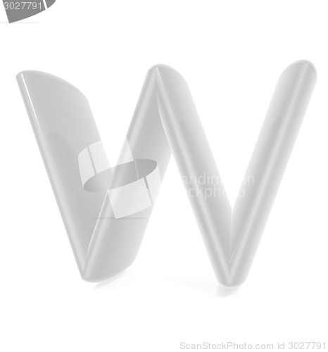 Image of Glossy alphabet. The letter "W"
