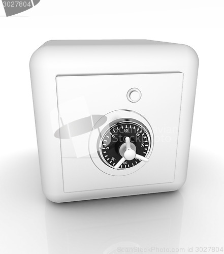 Image of illustration of security concept with metal safe