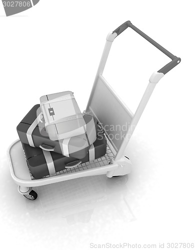 Image of Trolley for luggage at the airport and luggage