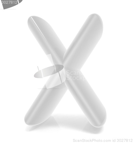 Image of Glossy alphabet. The letter "X"