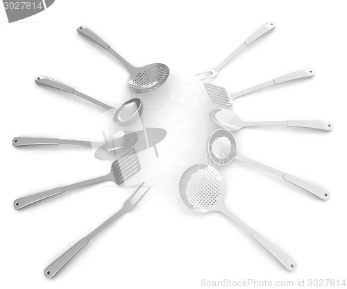 Image of cutlery on white background 