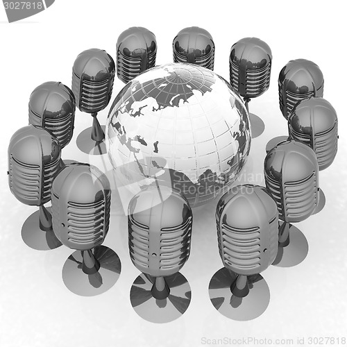 Image of Global online with earth and mics