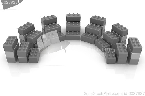 Image of Building blocks efficiency concept on white 