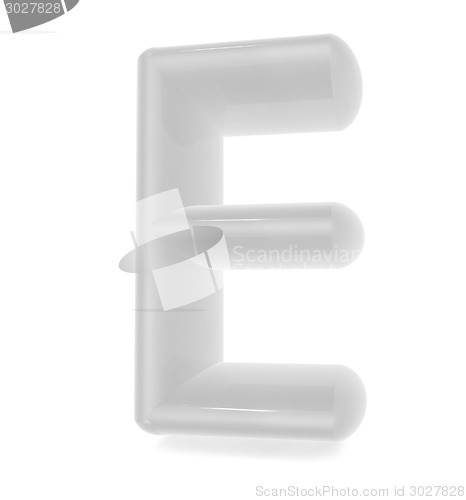 Image of Glossy alphabet. The letter "E"